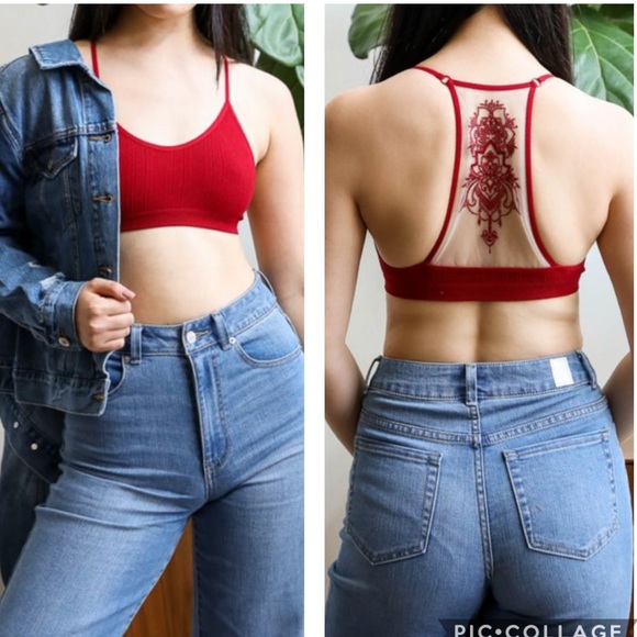 The Ivory Elephant Other - Red tattoo back mesh bralette